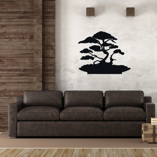 Bonsai Tree Of Live Bonsai Tree Tree Sculpture Bonsai Tree Hanging Art Bonsai Art Unique Tree Feng Shui Zen Art - 8 inches - metal sign