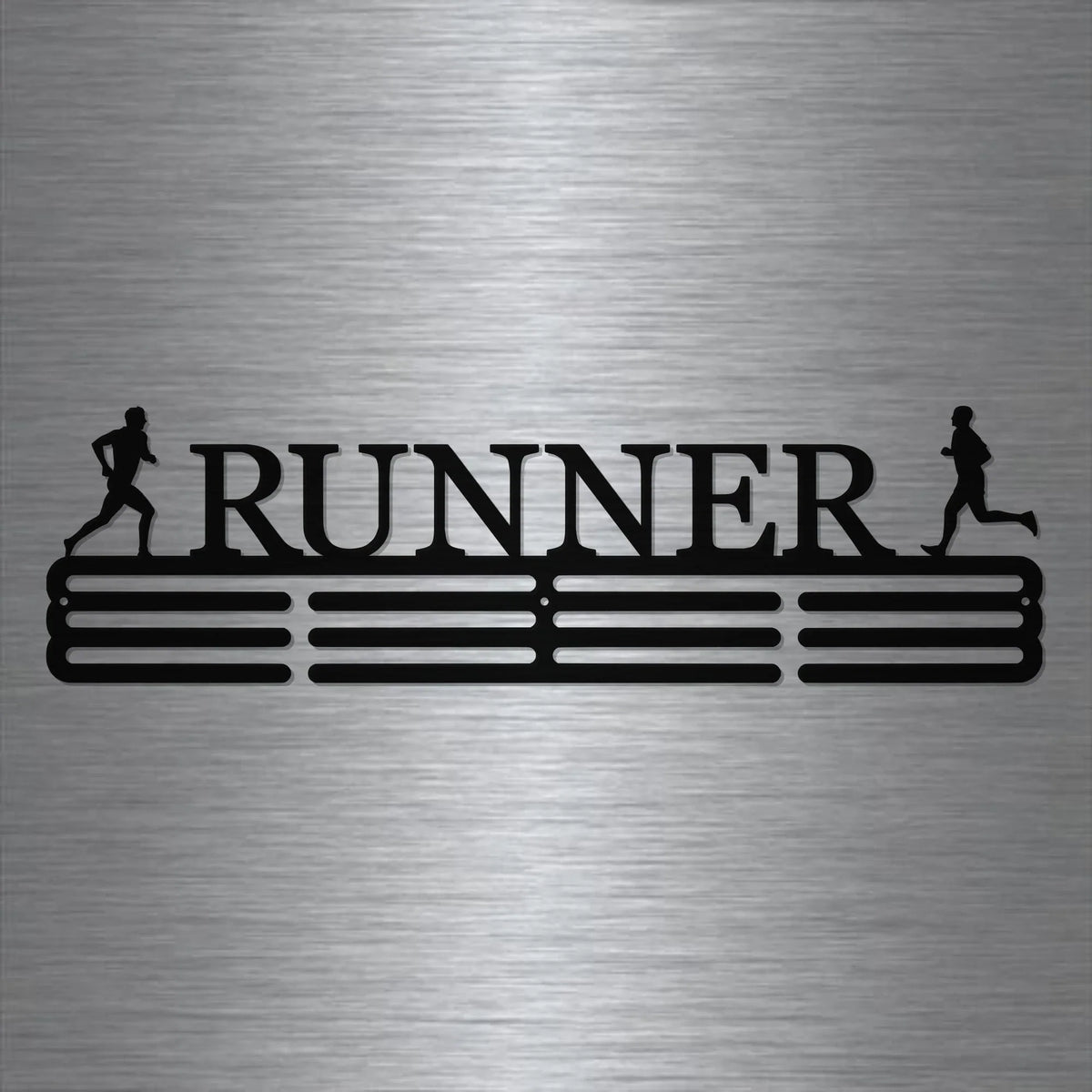 Running Marathon Medal Hanger Holder Display Rack 3 Rung Cut Metal Sign - 8 inches - metal sign