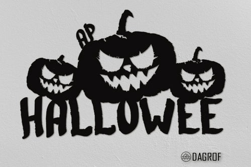 Halloween Metal Wall Decor Pumpkin Decor Halloween Party Above Couch Wall Decor - 8 inches - metal sign