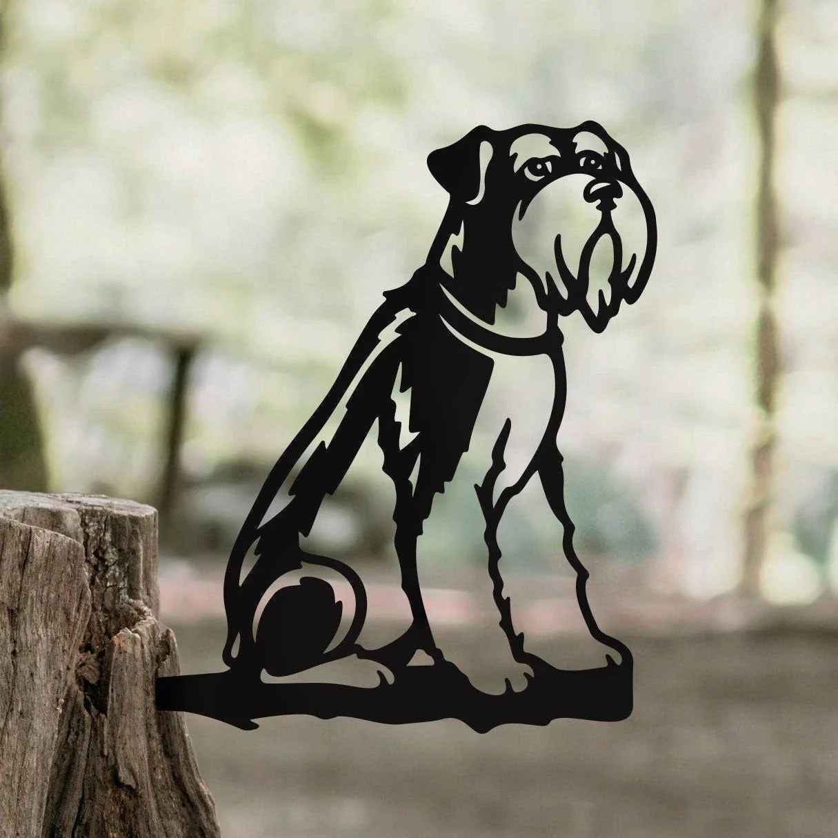 Schnauzer Puppy Love Metal Art Garden Signs Cut Metal Sign Metal House Sign - 8 inches - metal sign