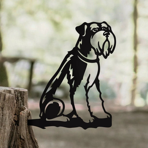 Schnauzer Puppy Love Metal Art Garden Signs Cut Metal Sign Metal House Sign - 8 inches - metal sign