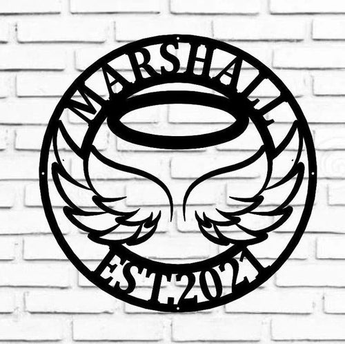Metal Angel Wings Wall Decor Angel Wings Above Bed Decor Living Room Bedroom Wall Decor - 8 inches - metal sign