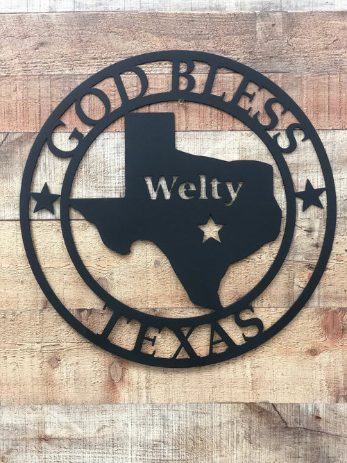 God Bless Texas Sign Cut Metal Sign Wall Decor Metal Sign Metal Art - 8 inches - metal sign