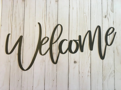 Welcome Metal Sign Metal Words - 8 inches - metal sign