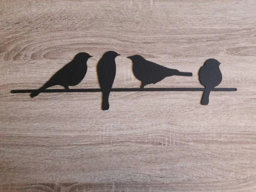 Metal Bird Birds On A Wire Black Birds Wall Art - 8 inches - metal sign