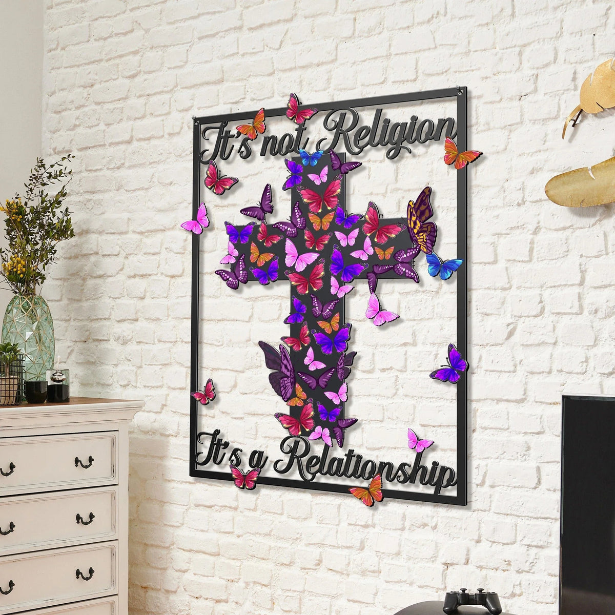 It's not religion It's a relationship Cut Metal Sign - 8 inches - metal sign