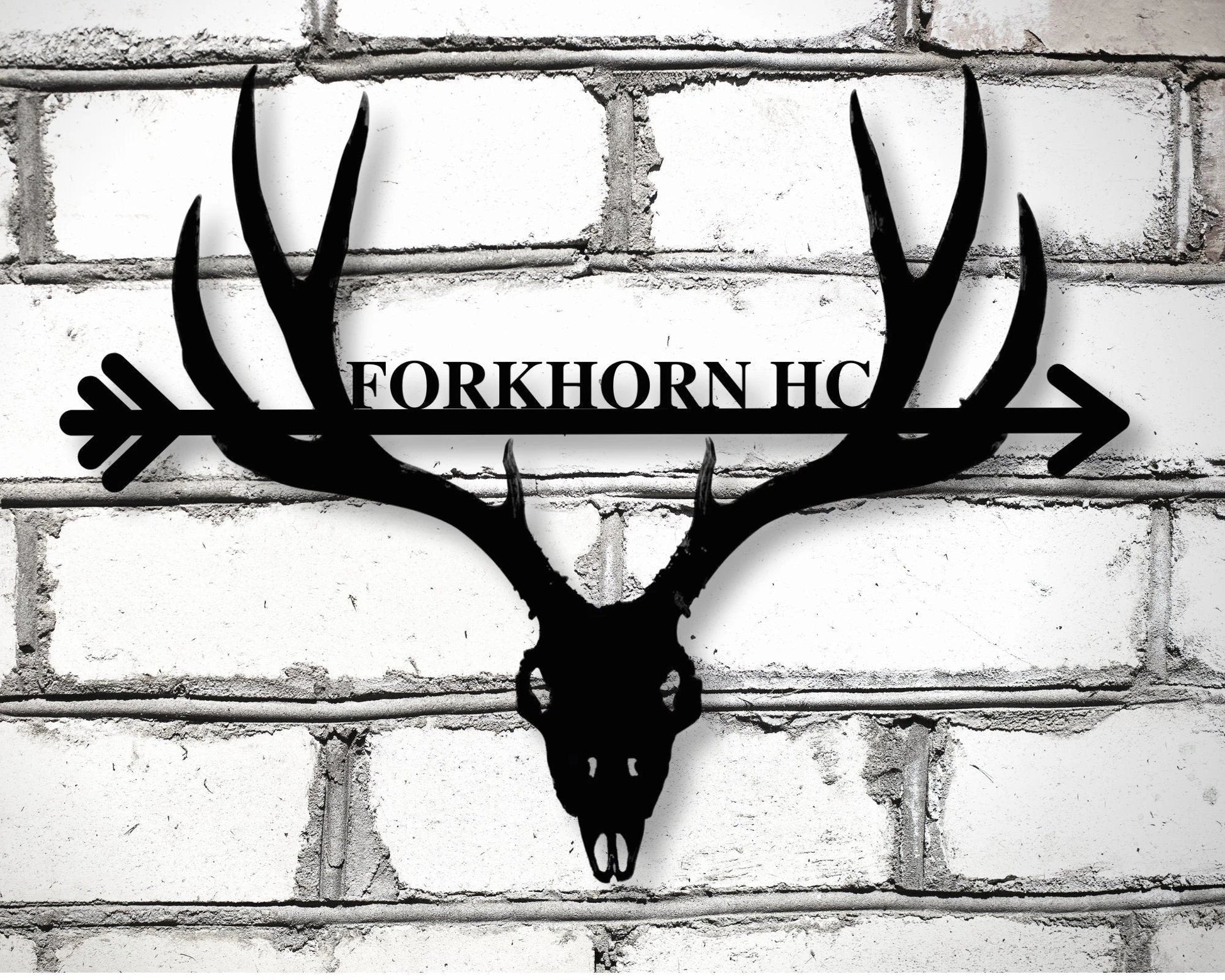 Metal Animal Sign Metal Animal Decor Deer Sign Family Name Sign Metal Name Plate Name Plaque Front Porch Decor Porch Sign - 8 inches - metal sign