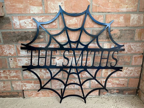 Halloween Spiderweb Cut Metal Sign Wall Decor Metal Sign Metal Art - 8 inches - metal sign