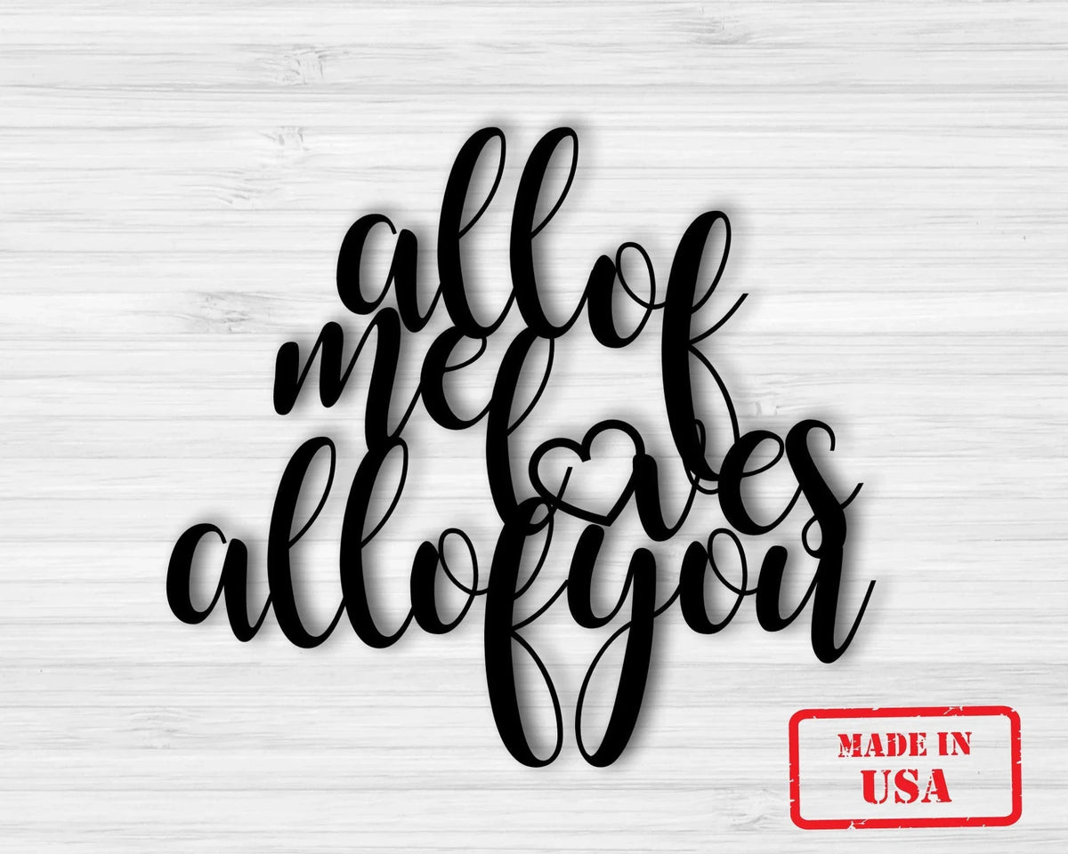 Master Bedroom Sign All Of Me Loves All Of You Sign Master Bedroom Wall Decor Valentines Day Gift Metal Sign - 8 inches - metal sign