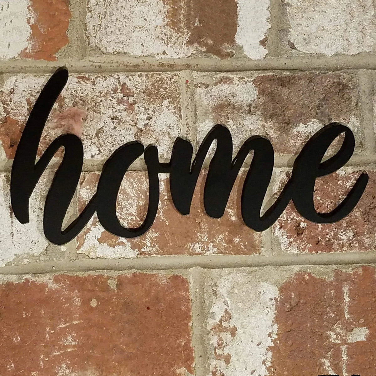 Home Script Metal Sign Steel Metal Wall Decor Black Powder Coated Home Sign Housewarming Gift - 8 inches - metal sign