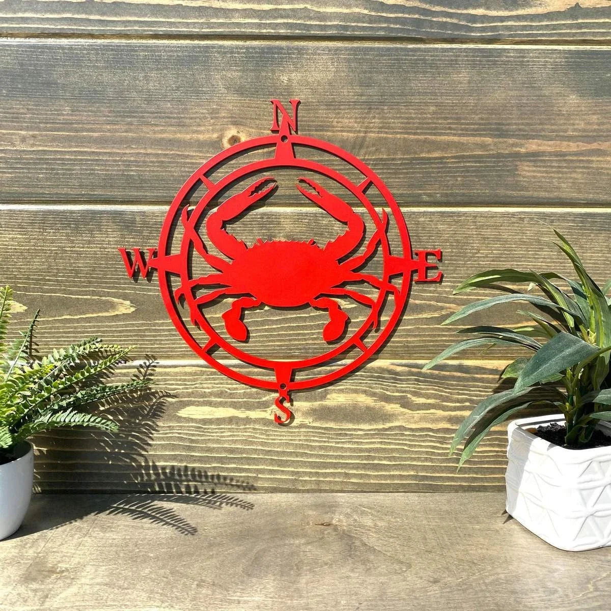 Crab Compass Wall Decor Cut Metal Sign Metal House Sign - 8 inches - metal sign