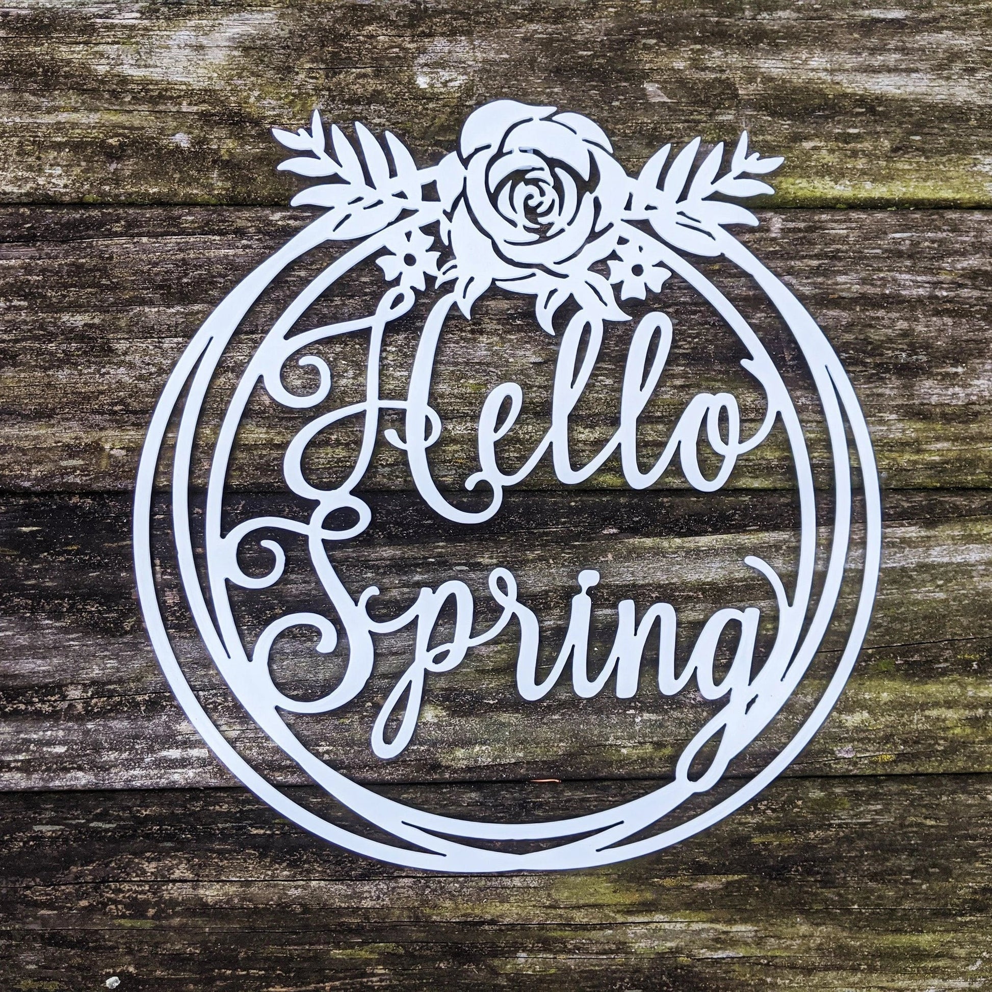 Hello Spring Sign Seasonal Wall Decor - 8 inches - metal sign
