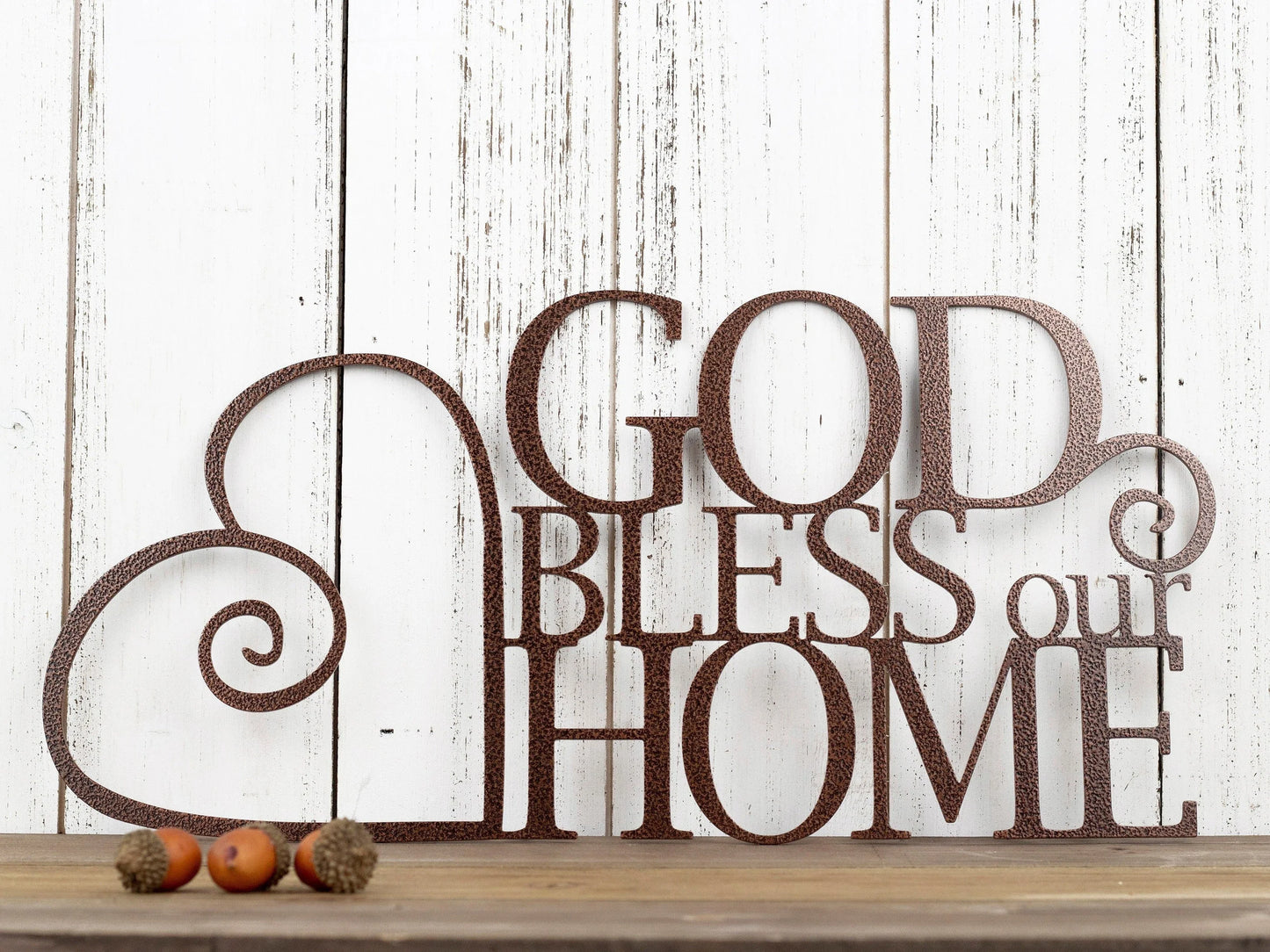 God Bless Our Home Metal Sign God Bless Heart Wall Hanging Metal Wall Decor Religious Decor Home Sign Sign - 8 inches - metal sign