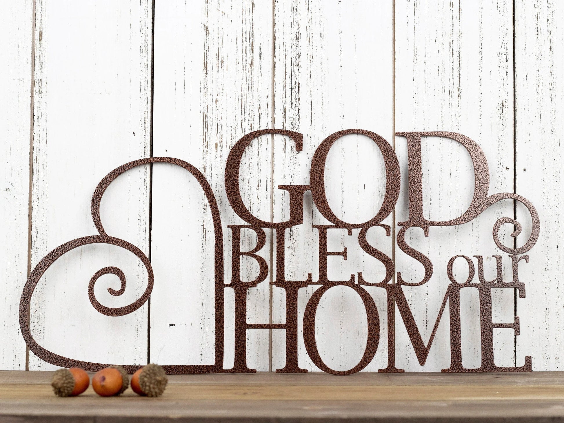 God Bless Our Home Metal Sign God Bless Heart Wall Hanging Metal Wall Decor Religious Decor Home Sign Sign - 8 inches - metal sign