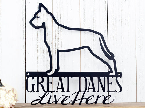 Great Dane Metal Sign Outdoor Sign Dog Sign Pet Metal Wall Decor Wall Hanging Dog Decor Gift - 8 inches - metal sign