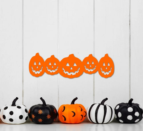 Metal Pumpkins Halloween Decor Outdoor Or Indoor Decorations Thanksgiving Sign Pumpkin Decor Yard Jack O' Lanterns - 8 inches - metal sign