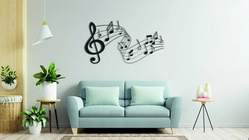 Music Stave Metal Art Metal wall decor Music time Music notes wall art Music house decoration Music lovers gift - 8 inches - metal sign