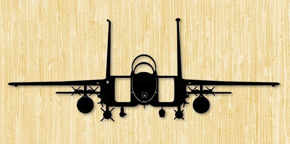 F15 Strike Eagle Air Force Multirole Strike Fighter Aircraft Metal Sign Cut Metal Sign Wall Decor - 8 inches - metal sign