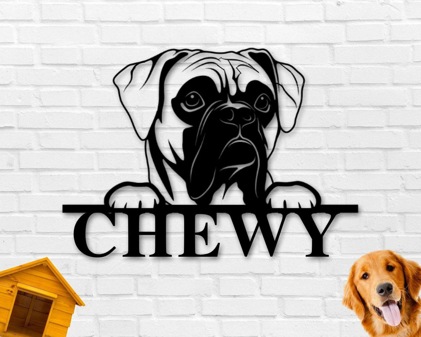 Boxer Dog Sign Boxer Terrier Metal Sign Boxer Terrier Name Sign Pet Name Sign Dog Lover Sign Gift For Pet Owner Dog Sign - 8 inches - metal sign