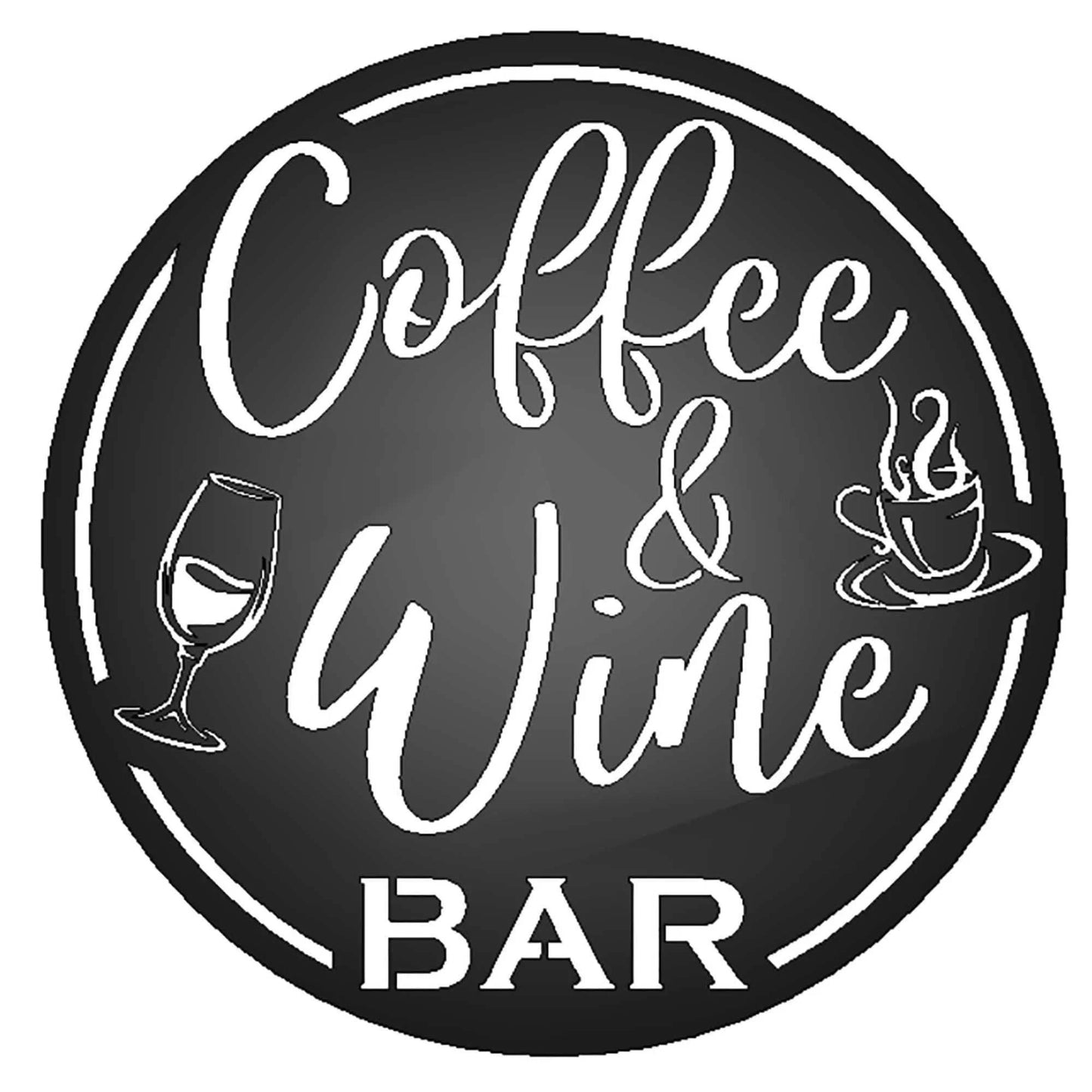 Coffee & Wine Bar Round Metal Sign Home Wall Decor Kitchen Wall Steel Sign - 8 inches - metal sign