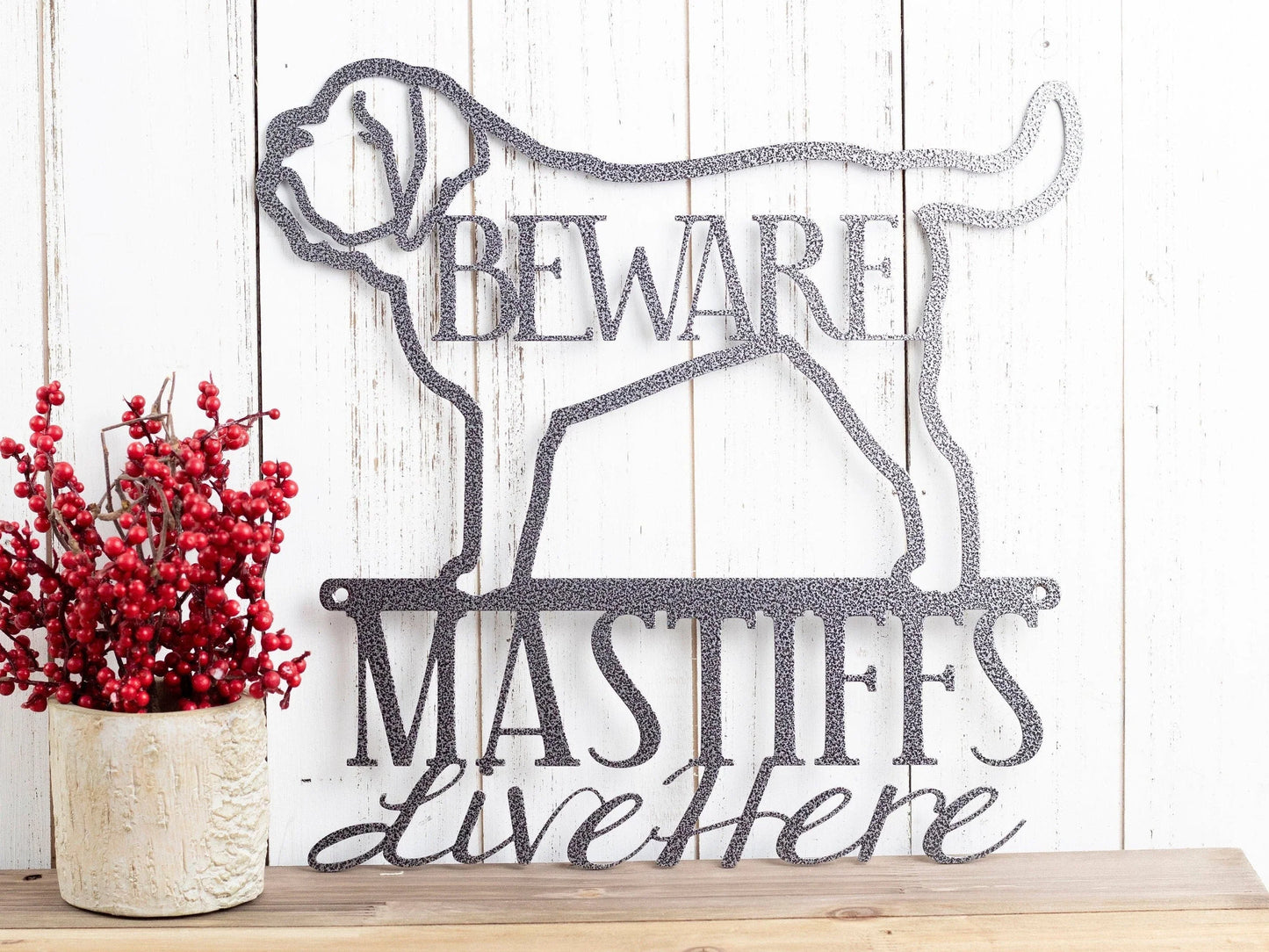 English Mastiff Metal Sign Mastiff Metal Wall Decor Sign Dog Sign Wall Hanging Pet Sign - 8 inches - metal sign