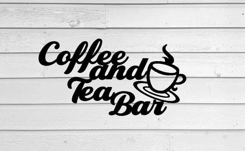 Coffee And Tea Bar Wall Hanging Metal Coffee Sign Kitchen Decor Coffee Bar Sign Farmhouse Decor Coffee Lover - 8 inches - metal sign