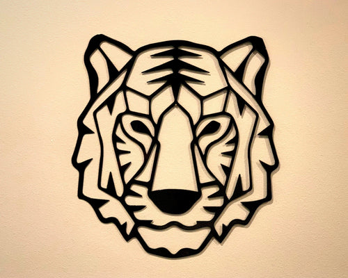 Geometric Tiger Metal Decor Kids Room Decor Door Hanger Tiger Fans Kids Room Geometric Animal Art - 8 inches - metal sign