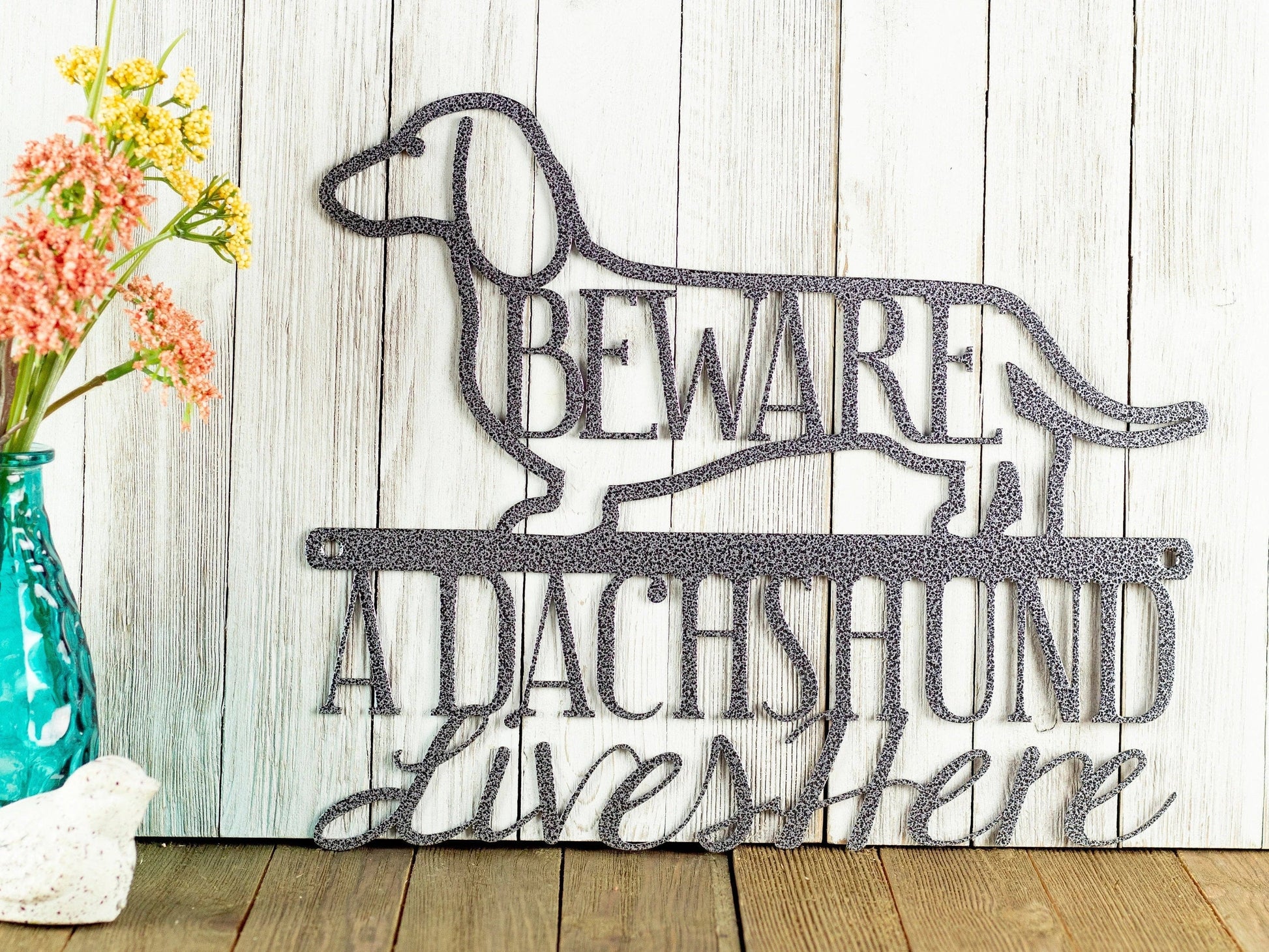 Dachshund Dog Metal Sign Outdoor Sign Dog Mom Gift Laser Cut Steel - 8 inches - metal sign