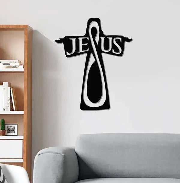 Bible Jesus In Cross Cut Metal Sign Cut Metal Sign - 8 inches - metal sign