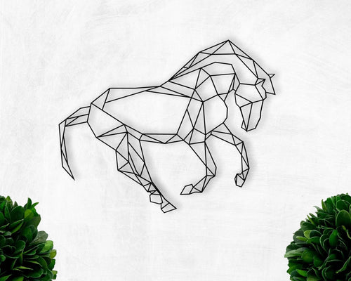 Geometric Horse Horse Art Nursery Art Kids Room Art Cowboy Nursery - 8 inches - metal sign