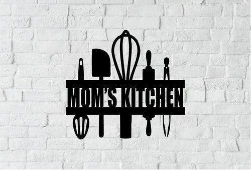 Moms Kitchen Steel Metal Art Cut Metal Sign - 8 inches - metal sign