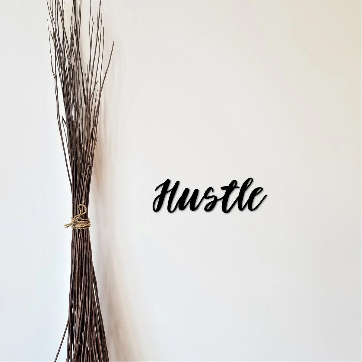 Hustle Word Sign Script Word For The Wall Hustle Entrepreneur Gift Office Sign Desk Accessories Gift Idea - 8 inches - metal sign