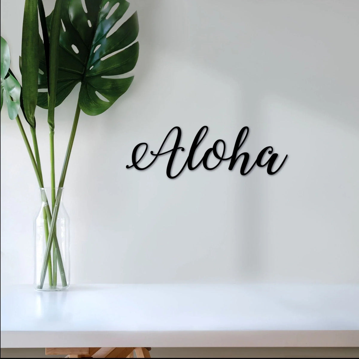 Aloha Sign Cursive Metal Wall Decor Aloha Decorations Aloha Gift Luau Sign Aloha Metal Sign Hawaiian Decor Script Metal Art - 8 inches - metal sign