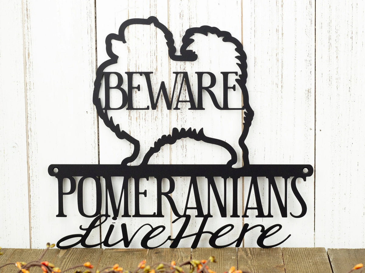 Pomeranian Sign Outdoor Wall Decor Dog Mom Dog Lover Gift Metal Wall Hanging Outdoor Sign Metal Sign Dog Sign - 8 inches - metal sign