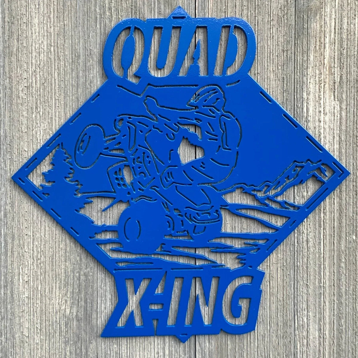 Quad Xing Metal Sign Cutout Cut Metal Sign Wall Metal Art - 8 inches - metal sign