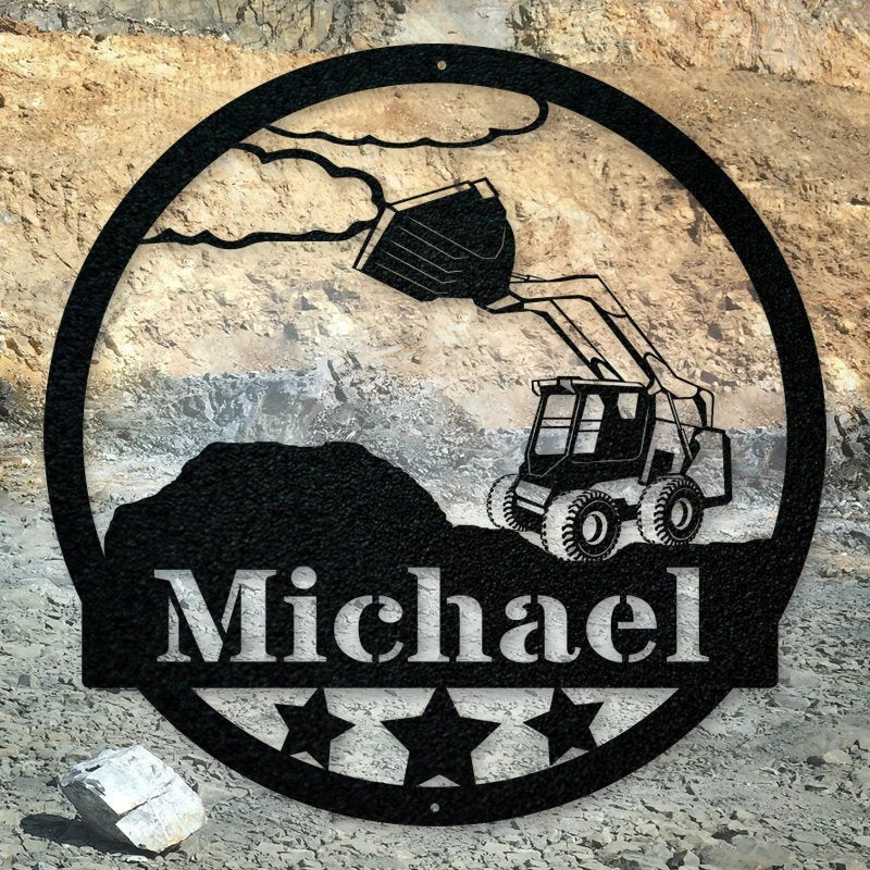 Construction Collection Skid Steer Bobcat Sign - 8 inches - metal sign