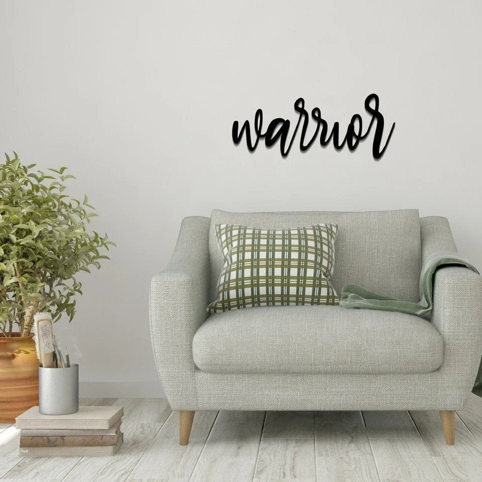 Warrior Warrior Metal Wall Decor Warrior Metal Sign For Home Inspirational Housewarming Gift - 8 inches - metal sign