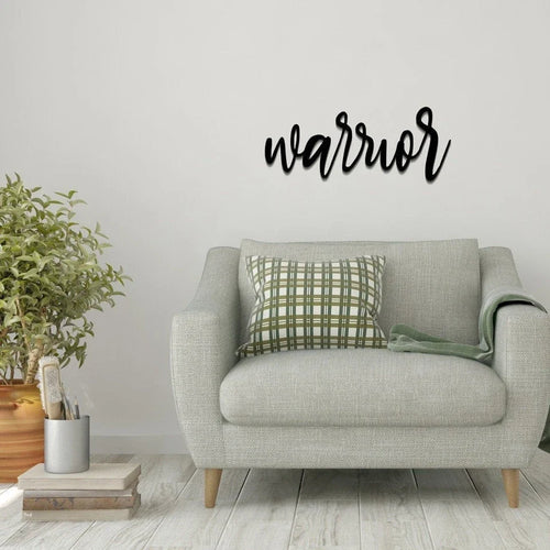 Warrior Warrior Metal Wall Decor Warrior Metal Sign For Home Inspirational Housewarming Gift - 8 inches - metal sign