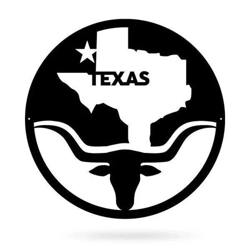 Lone Star Longhorn Cut Metal Sign Metal House Sign - 8 inches - metal sign