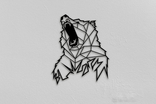 Grizzly Bear Animal Christmas Gifts Living Room Wall Decor Bedroom Wall Decor Metal Wall Hanging Gifts For Him - 8 inches - metal sign
