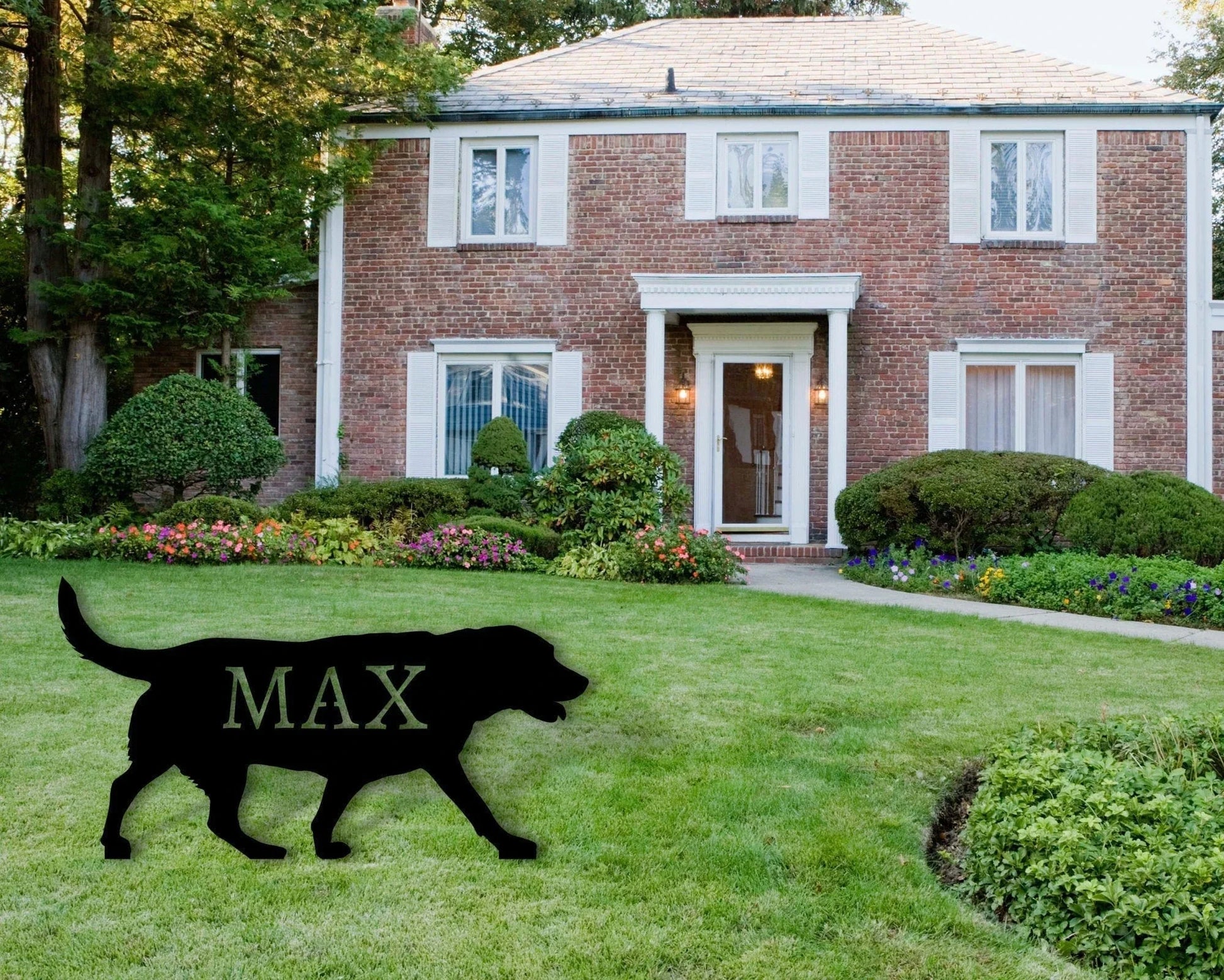 Golden Retriever Name Sign Front Yard Dog Sign Front Yard Sign Golden Retriever Metal Sign Dog Sign Dog Lover Sign Gift For Pet Owner - 8 inches - metal sign