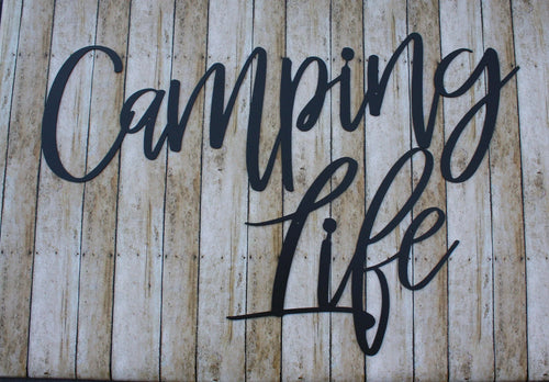 Camp Life Metal Sign Camping Decor Housewarming Gift Metal Words Camping Life Sign - 8 inches - metal sign