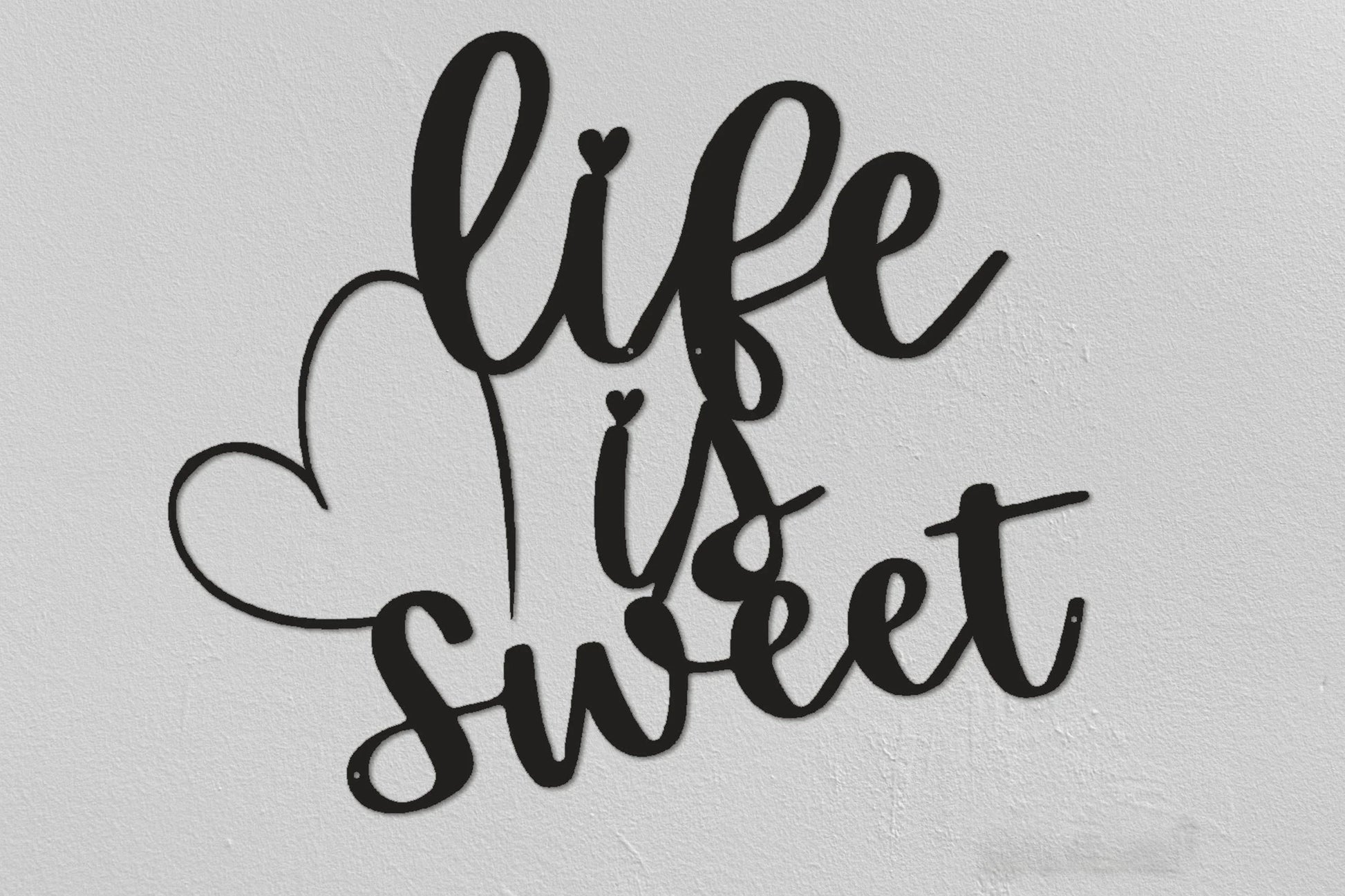 Life Is Sweet Sign living Room Wall Decor Bedroom Wall Decor Metal Wall Hanging - 8 inches - metal sign