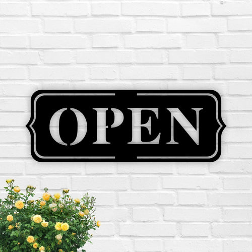 Open Sign Simple Open Sign Open Shop Sign Open Building Sign Open Decor Sign For Shopfront Cute Store Sign Open Store Metal Sign - 8 inches - metal sign