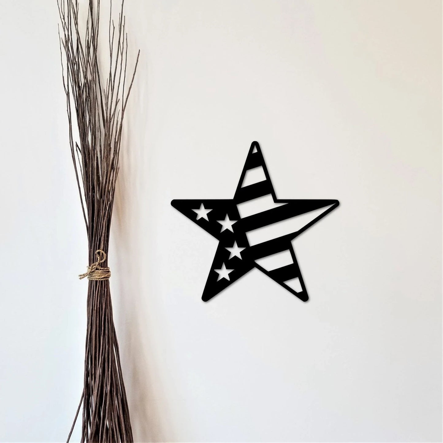 Us Star Flag Americana Wall Decor Patriotic Flag Star Sign Americana Decor Patriotic Gifts For 4th Of July - 8 inches - metal sign