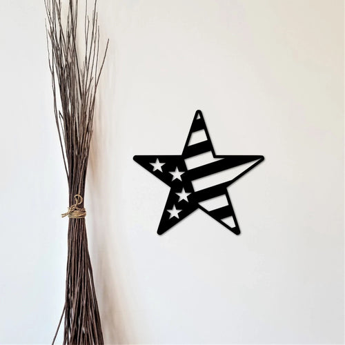 Us Star Flag Americana Wall Decor Patriotic Flag Star Sign Americana Decor Patriotic Gifts For 4th Of July - 8 inches - metal sign