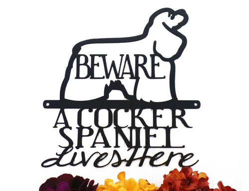 Cocker Spaniel Dog Lover Gift Dog Mom Metal Sign Wall Hanging Outdoor Sign Matte Black Shown 1 - 8 inches - metal sign
