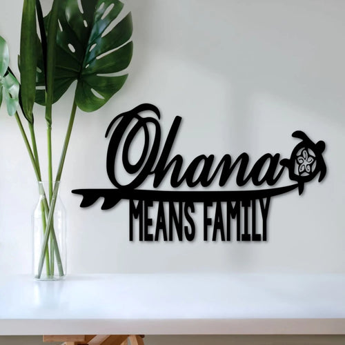 Metal Ohana Sign Wall Decor Ohana Means Family Hawaiian Decor Hawaii Saying Hawaiian Art Metal Word Art Family Sign From Hawaii - 8 inches - metal sign