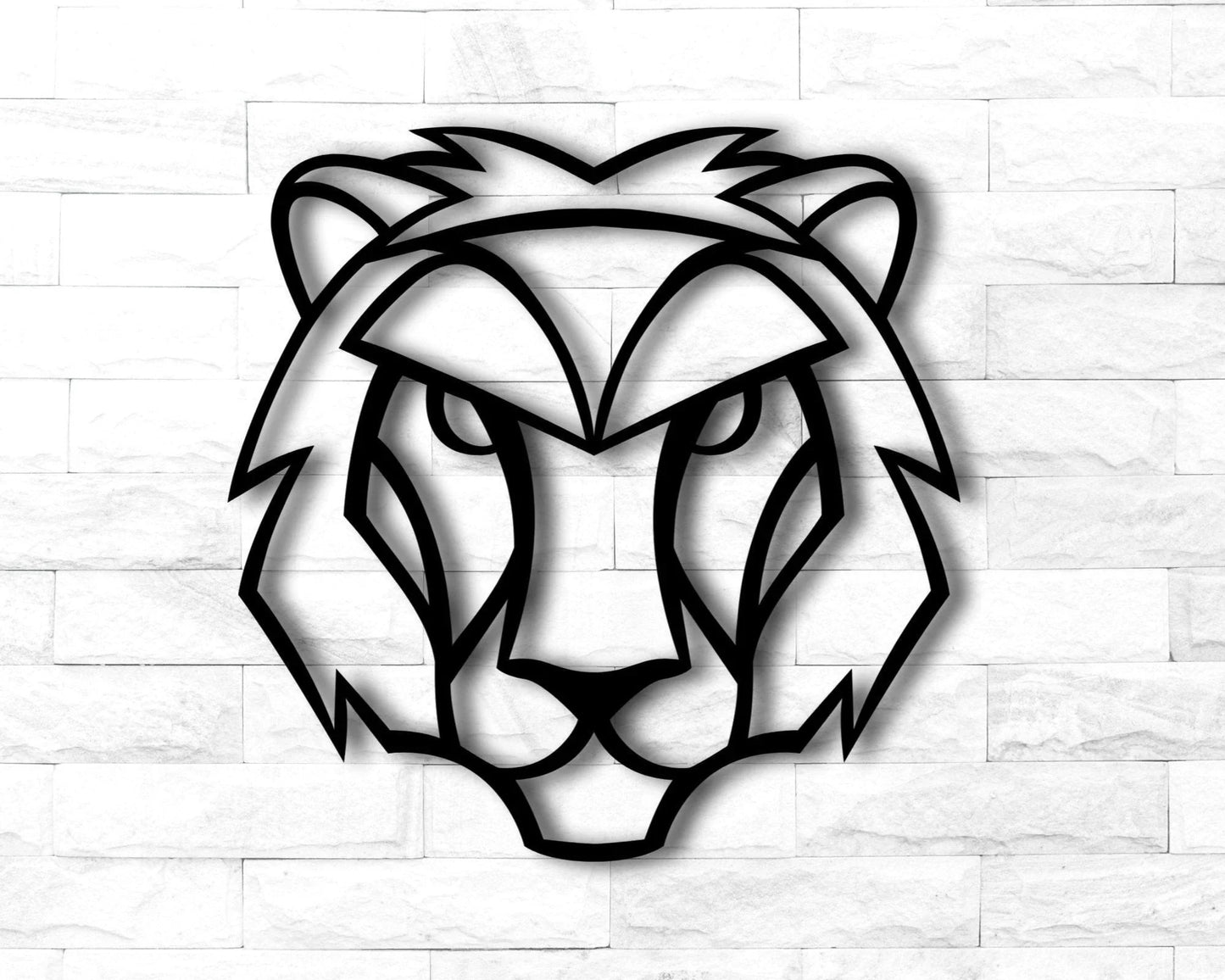 Geometric Lion Art Lion Metal Art Wall Lion Metal Art Lion Head Wall Decor Lion Head Wall Artanimal - 8 inches - metal sign