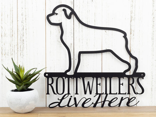 Rottweiler Metal Sign Outdoor Wall Hanging In Laser Cut Steel Dog Mom Gift German Dog House Sign Pet Decor Dog Breed - 8 inches - metal sign